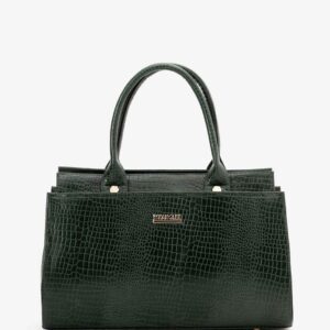Elegant Green Embossed Croc Leather Handbag